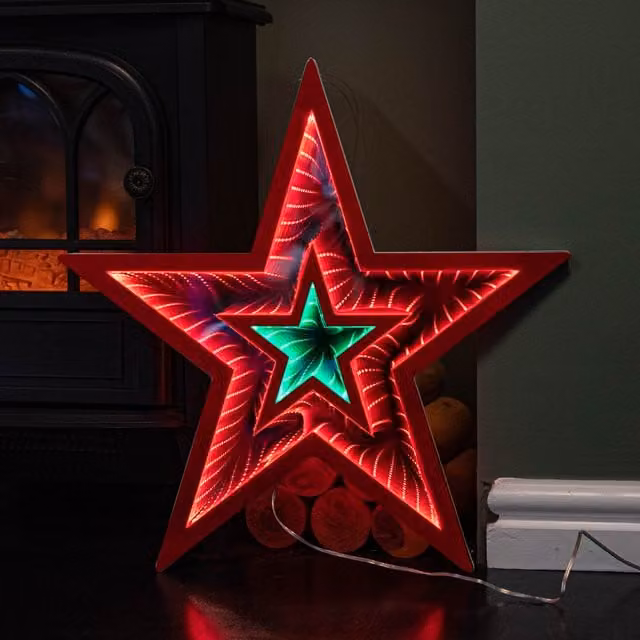 Samuel Alexander Infinity Star Christmas Decoration with Red and Green LEDs, 47 cm – 1