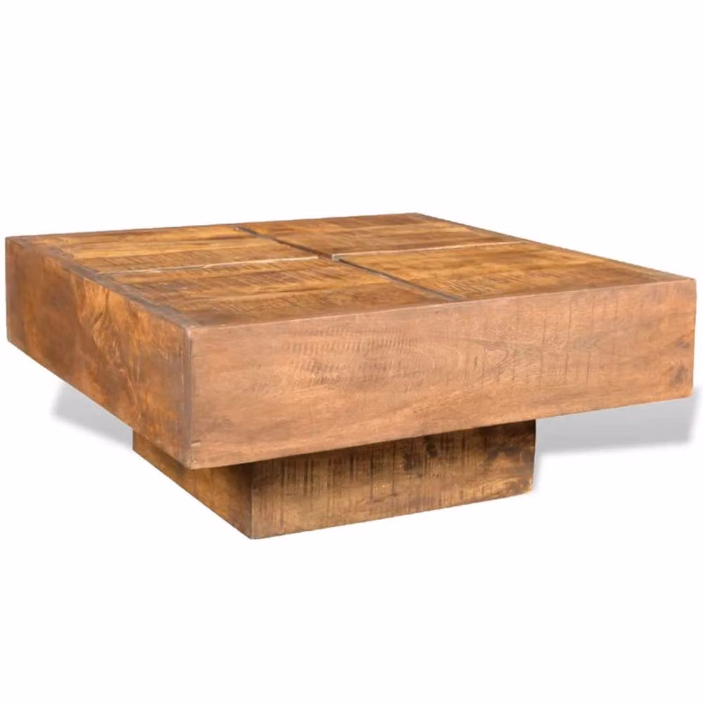 Berkfield Home Square Coffee Table in Brown Solid Mango Wood – 2