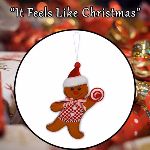 VFM e-Store Christmas Animal Hanging Decoration, Red and Multicolour Textile Pendant, Height: 31 cm, Width: 7 cm – 6