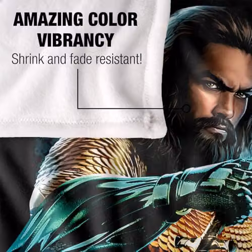 LOGOVISION Aquaman Movie Trident Silky Touch Super Soft Fleece Throw Blanket, Multicolour, W: 127 cm x L: 152.4 cm – 3