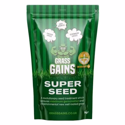Grass Gains Premium Lawn Seed for Year-Round Growth, 1kg – 2