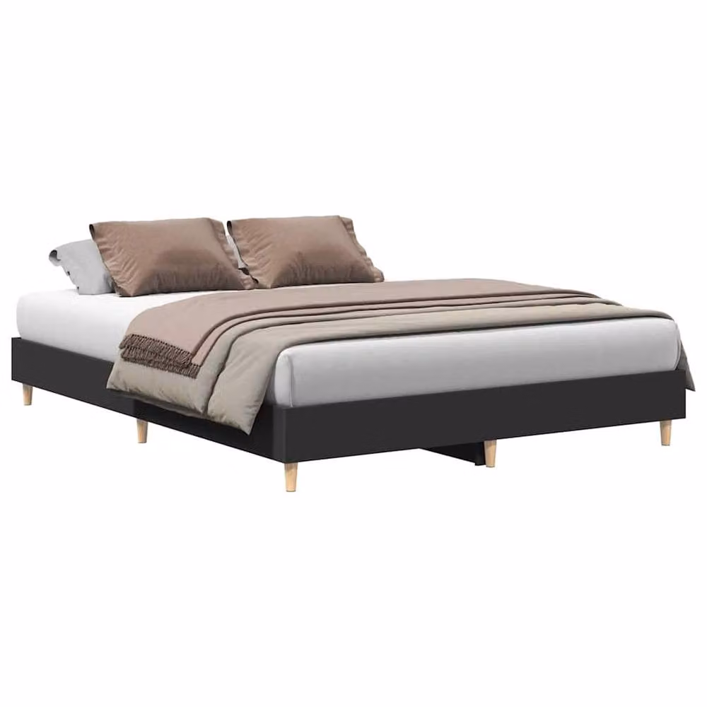 Berkfield Home Durable King Size Bed Frame in Black, W/D/H: 150 x 200 cm – 2
