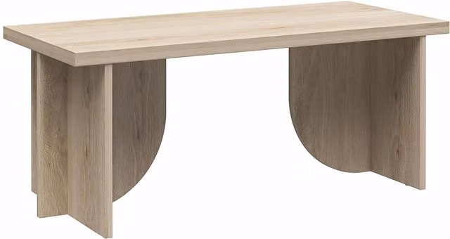 Novogratz Minimalist Rectangular Coffee Table in Beige