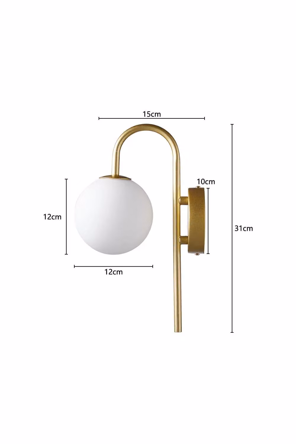 Living and Home Nordic Modern Gold Wall Light with Glass Shade – 2