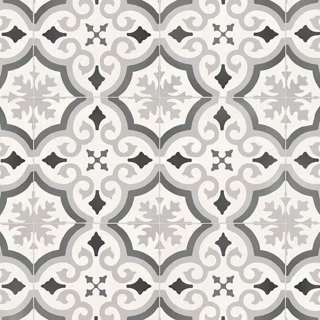 Vinyl Flooring UK White Grey Designer Effect 2.8mm Vinyl Flooring W x W: 300 x 300 cm – 1