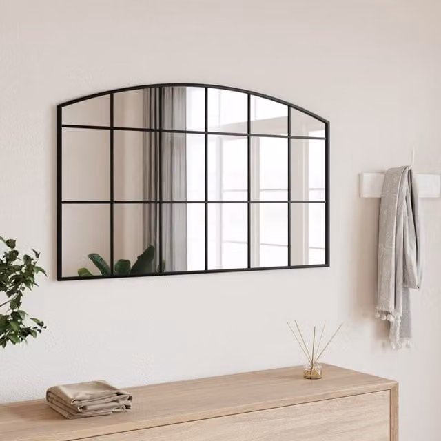 Berkfield Home Minimalist Black Rectangular Wall Mirror, W: 100 cm, H: 60 cm – 1