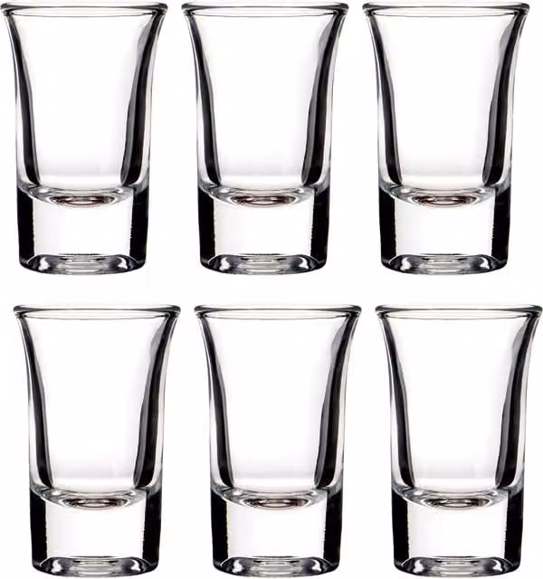 Orsina Set of 6 Transparent Glass Shot Glasses, 35ml – 1