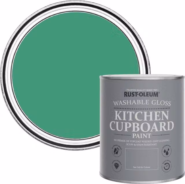 Rust-Oleum Kitchen Cupboard Paint in Gloss Finish, Green, 0.75 l