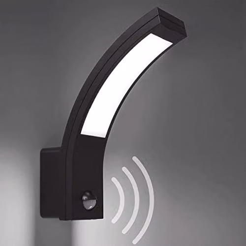 CGC Lighting Grey LED Outdoor Arc Wall Light with Motion Sensor, 10W, 900lm, Cool White 4000K – 3