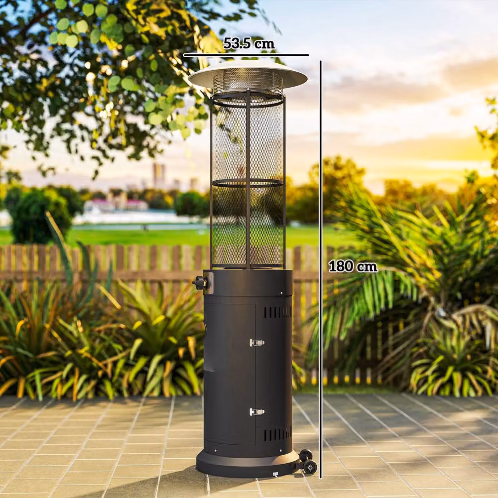 OUTSUNNY 11 kW Propane Patio Heater with Tip-Over Switch, Black – 3