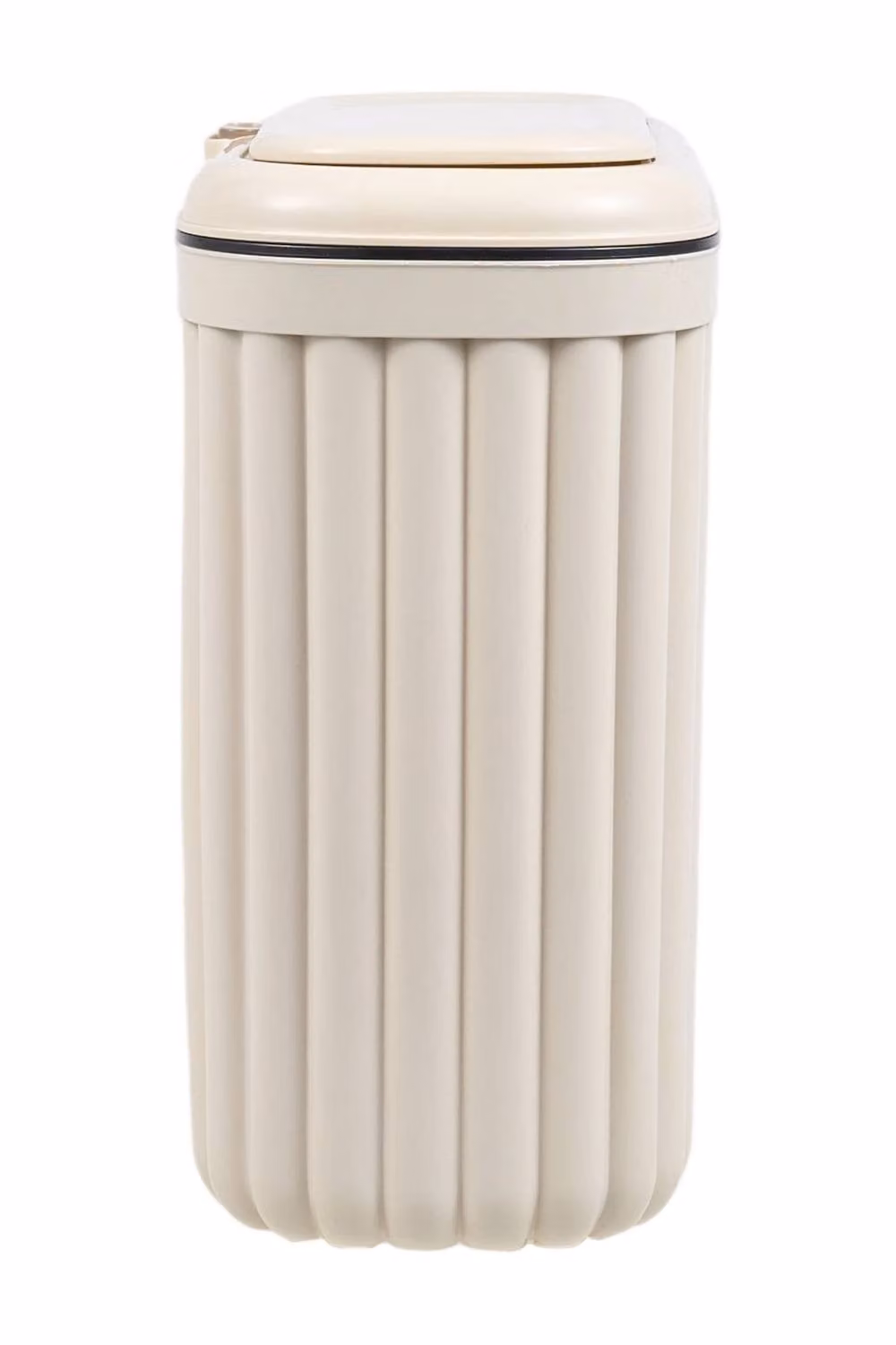 Garden Sanctuary Slim Rubbish Bin with Press-Top Lid for Kitchen or Bathroom, Yellow