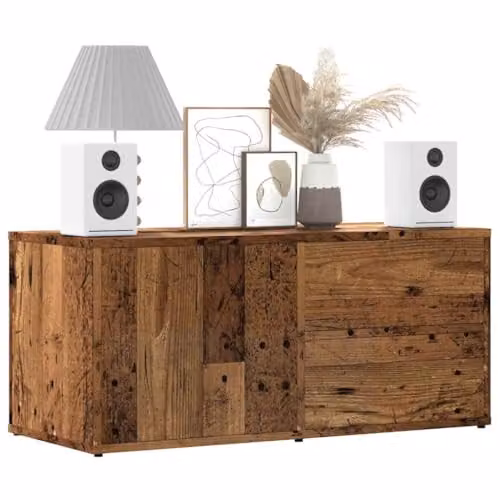 vidaXL TV Cabinet in Old Wood Brown, W: 80 cm, D: 34 cm, H: 35.5 cm – 2