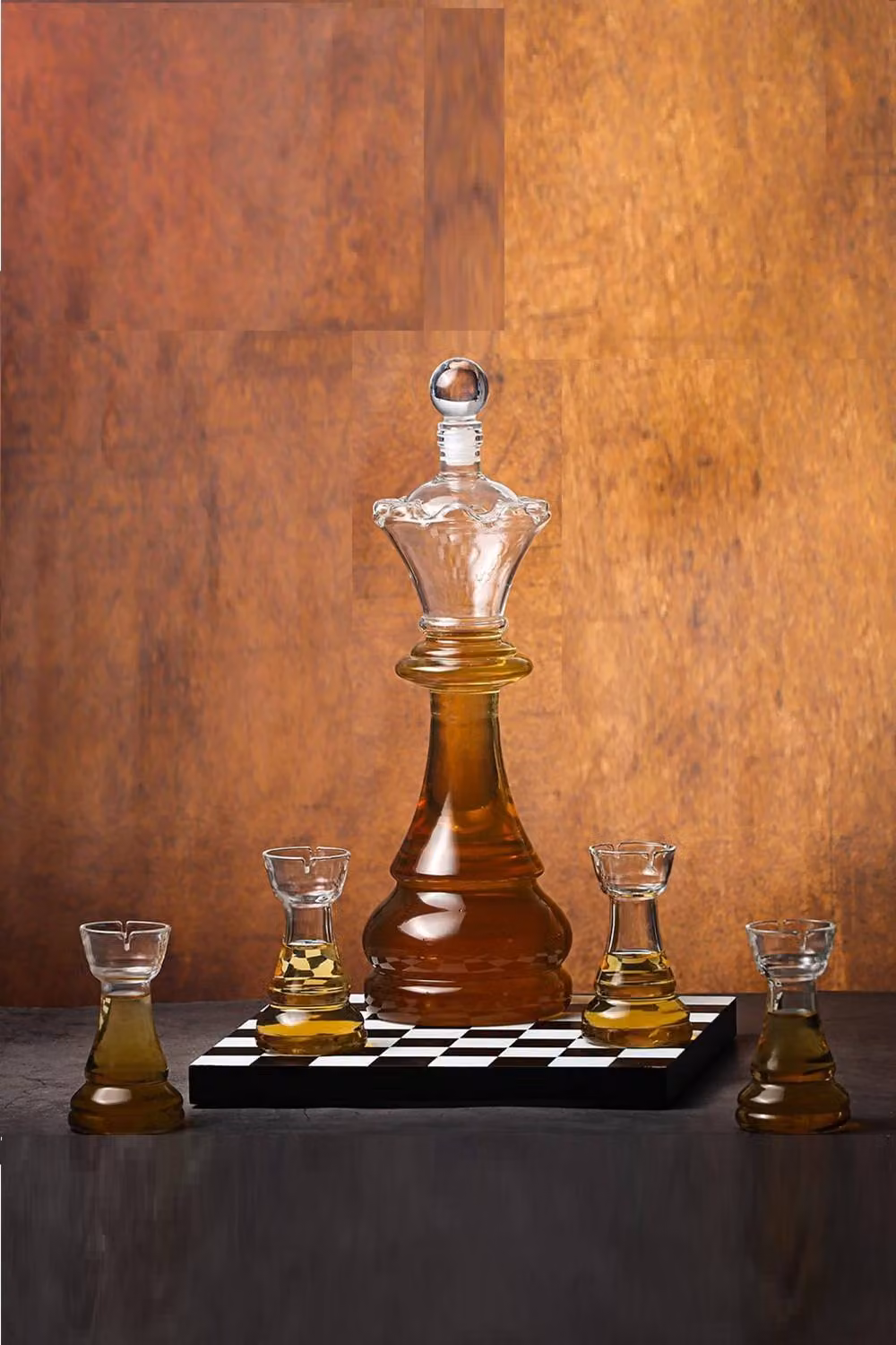 Bar Originale Chess Decanter and Glass Set with Board, Clear – 2