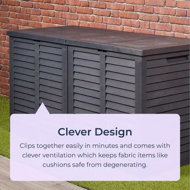 Idooka Extra Large Outdoor Garden Storage Box 750L in Anthracite Grey