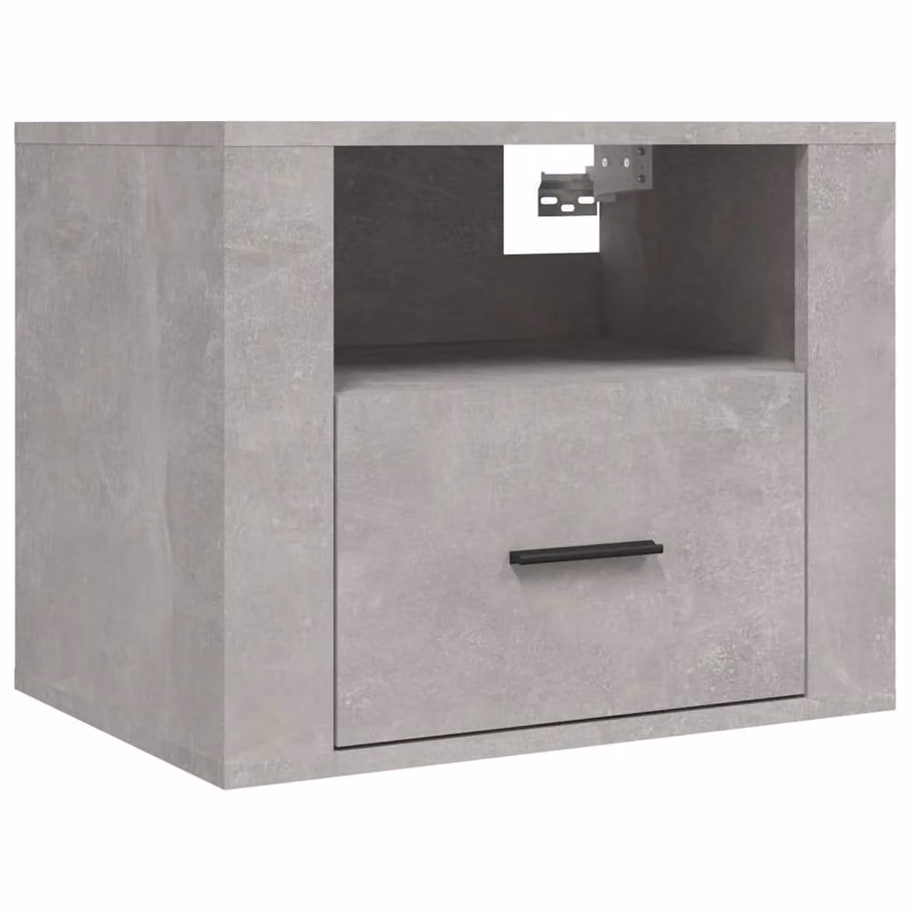 Berkfield Home Elegant Wall-mounted Bedside Cabinet in Concrete Grey, W: 50 cm, D: 36 cm, H: 40 cm – 2