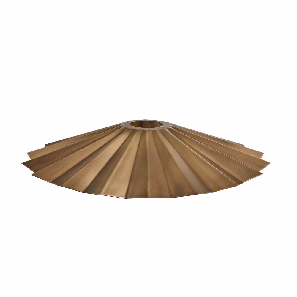 Industville Knurled Pleated Brass Slope Pendant Light in Gold/Brass and Black