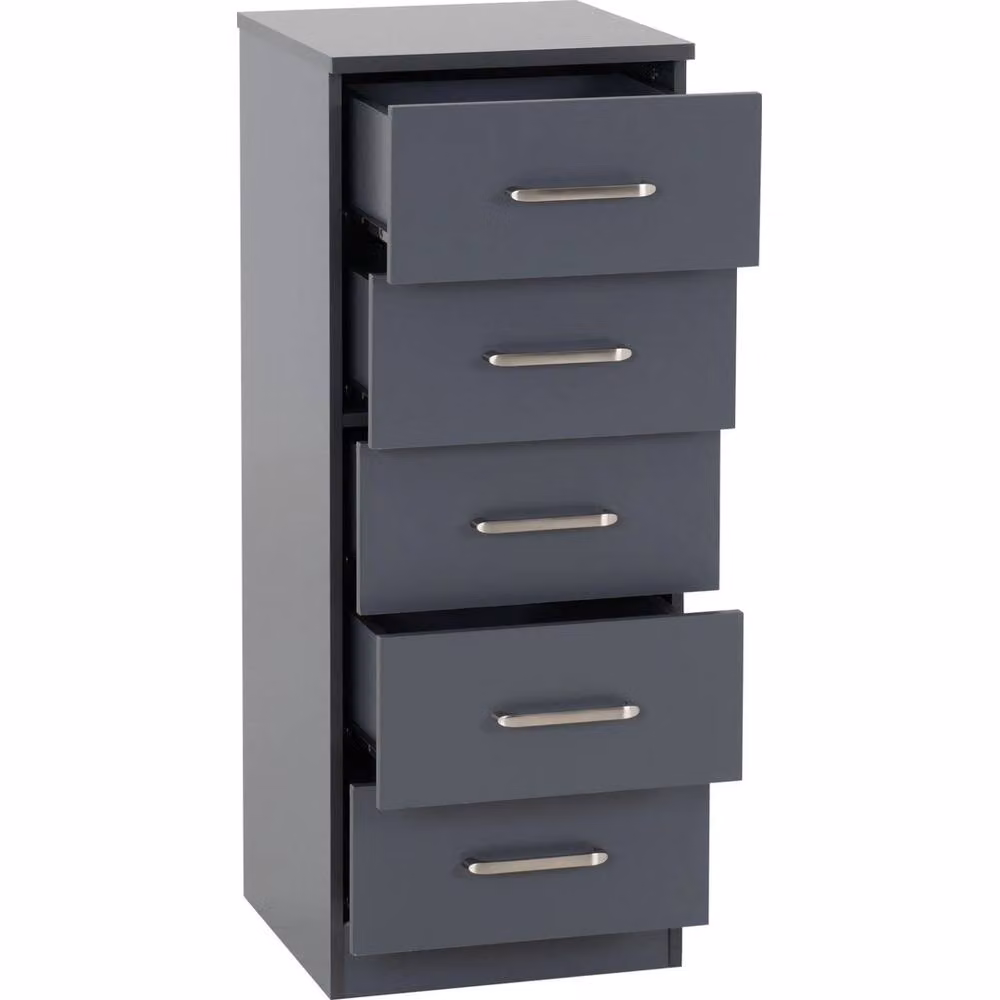 FORGEVIO Modern 5 Drawer Freestanding Chest in Dark Grey – 3