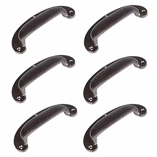 Hammer and Tongs Wide Lipped Cabinet Drawer Pull in Raw Iron, Pack of 6, W: 13.0 cm, H: 5.0 cm – 2