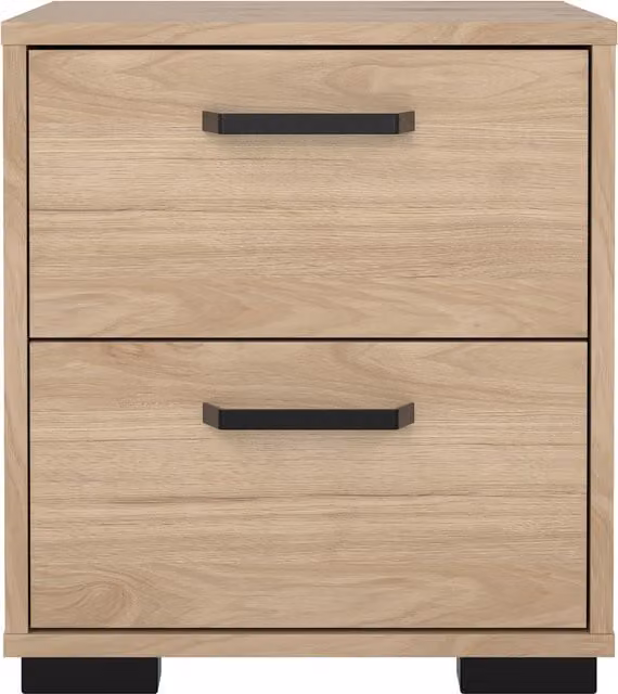 Furniture To Go Sofia Nightstand in Jackson Hickory Oak Brown Wood