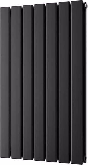 UK Radiators Typhoon Black Flat Tube Horizontal Designer Radiator W: 47.6 cm, H: 80 cm – 1