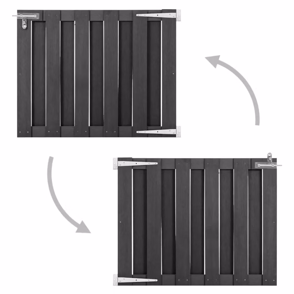 Berkfield WPC Garden Gate, Grey, W: 100 cm, H: 80 cm – 2