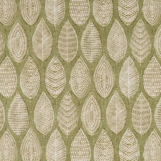 iLiv Malabar Floral Cotton Fabric in Pistachio Green