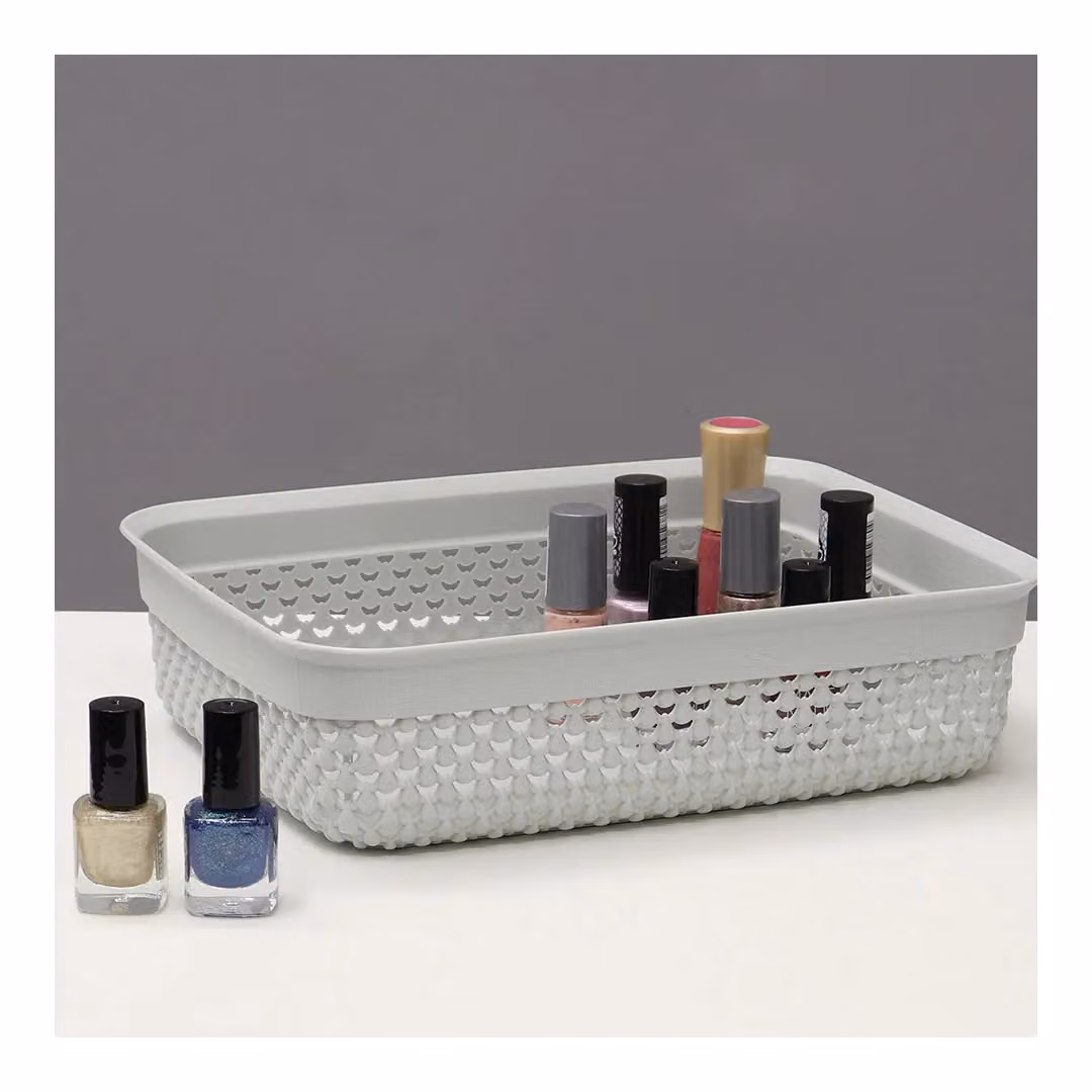 JVL Droplette Plastic Storage Basket, 2.2 l, Grey, W/D/H: 7 x 25 x 20 cm – 2