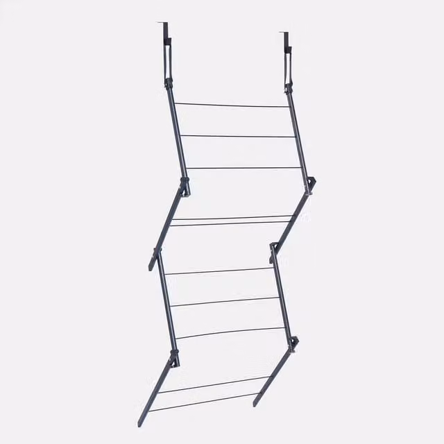 Havendro Foldable Over Door Metal Clothes Airer in Black