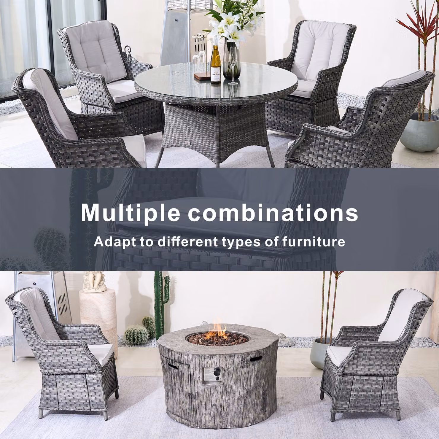 Direct Wicker 2-Piece Grey Aluminium Rattan Garden Chair Set – 3