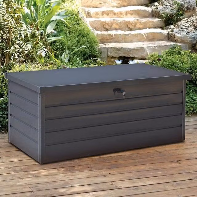 PAWNORA Anthracite Grey Metal Outdoor Garden Storage Box 600 L
