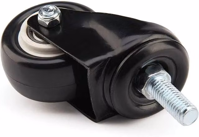 FLAVORA 4 Pack Black Polyurethane Swivel Castor Wheels 50mm