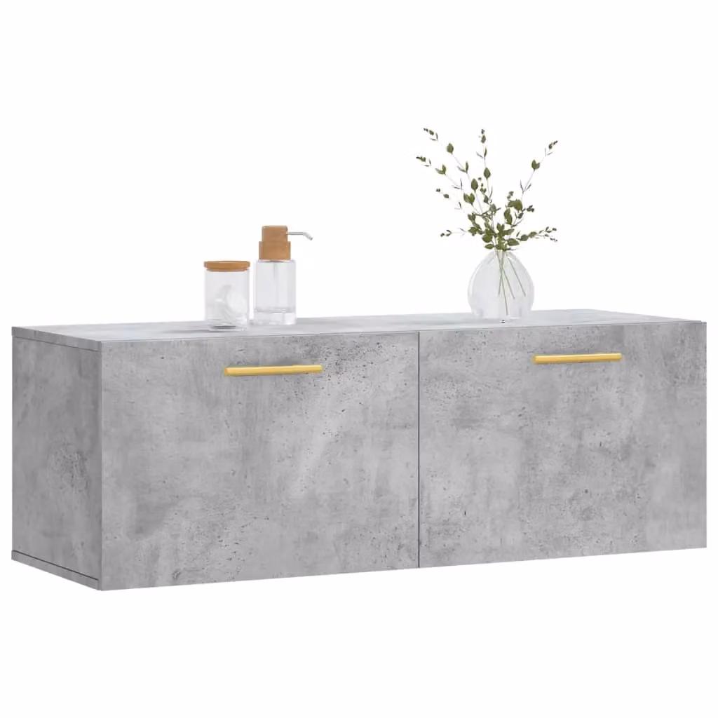 Berkfield Home Wall Cabinet in Concrete Grey, W: 100 cm, D: 36.5 cm, H: 35 cm – 2