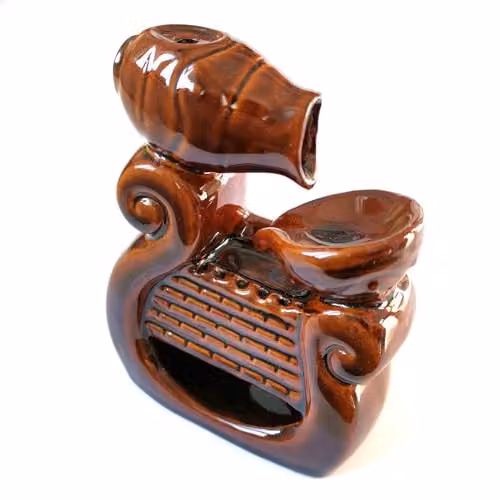 KDMD Wiki Waterfall Backflow Incense Burner in Brown Ceramic