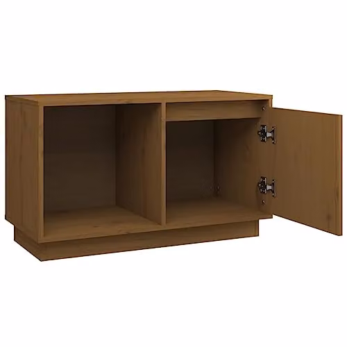 vidaXL TV Cabinet in Honey Brown Solid Pine Wood, W/D/H: 74 x 35 x 44 cm – 3