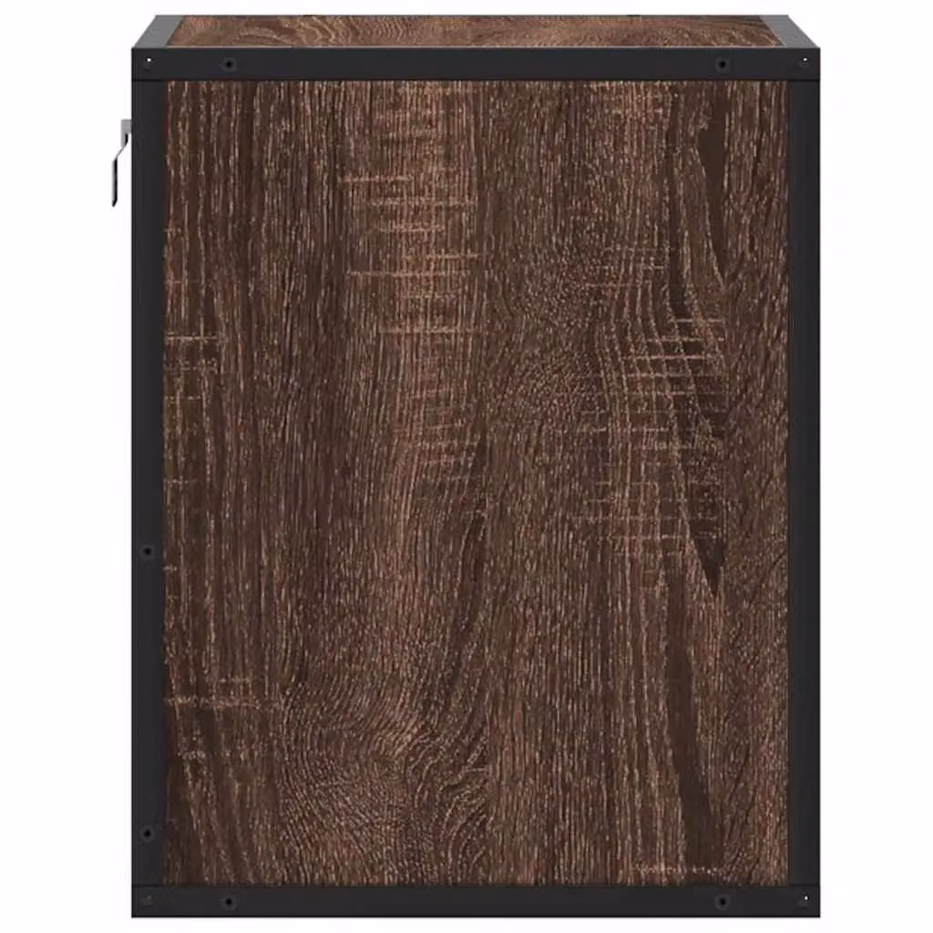 Berkfield Home Wall-mounted Bedside Cabinet in Brown Oak, W: 40 cm, D: 31 cm, H: 39.5 cm – 6