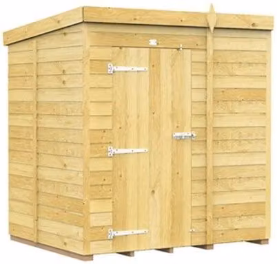 Buttercup Farm Brown Pent Shed with Single Door and No Windows, L147 x W185 x H201 cm – 1