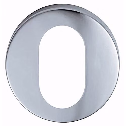 Loops 52mm Oval Profile Open Escutcheon in Brushed Silver Stainless Steel with 8mm Depth and Concealed Fix