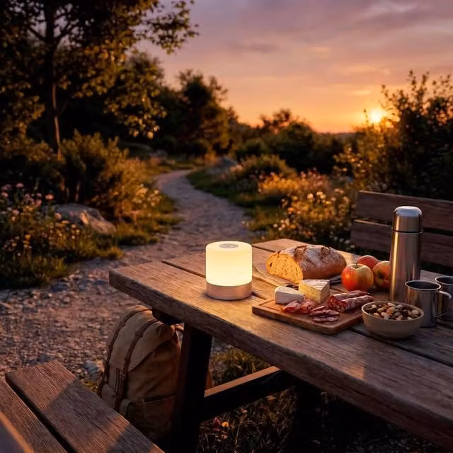 Briloner Mini Rechargeable LED Table Lamp in Chrome with Dimmer and IP44 Rating