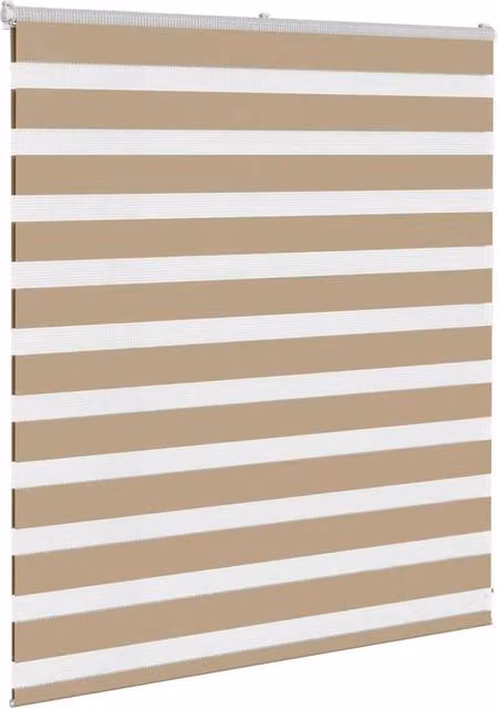 Berkfield Home Elegant Zebra Blind in Sand and Brown, W: 130 cm, H: 100 cm