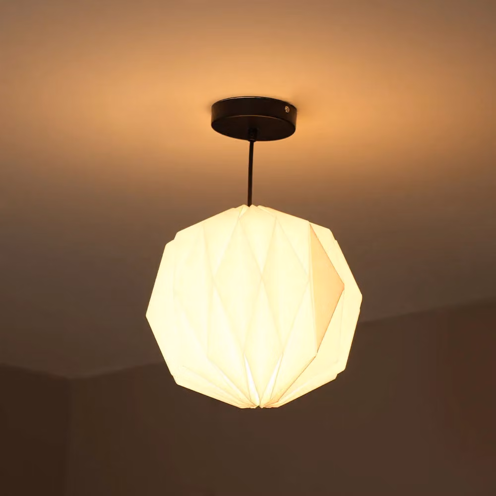ValueLights Astrid Easy Fit Origami White Paper Lampshade with LED Bulb, Width: 28 cm – 3