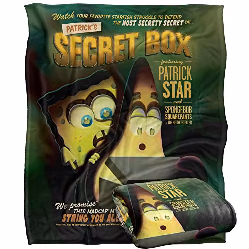 LOGOVISION Spongebob Secret Box Silky Touch Super Soft Fleece Throw Blanket, White, W: 152 cm, D: 127 cm