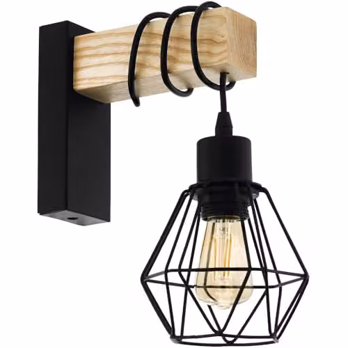 Loops Modern LED Wall Light in Black and Brown