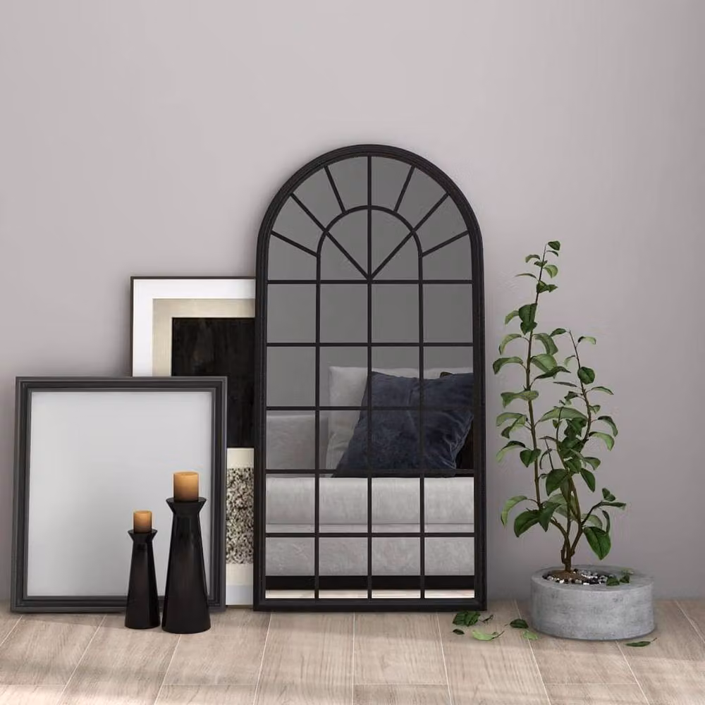 Berkfield Home Rectangular Wall Mirror in Black Metal and Glass, W: 90 cm, H: 45 cm, D: 45 cm – 2