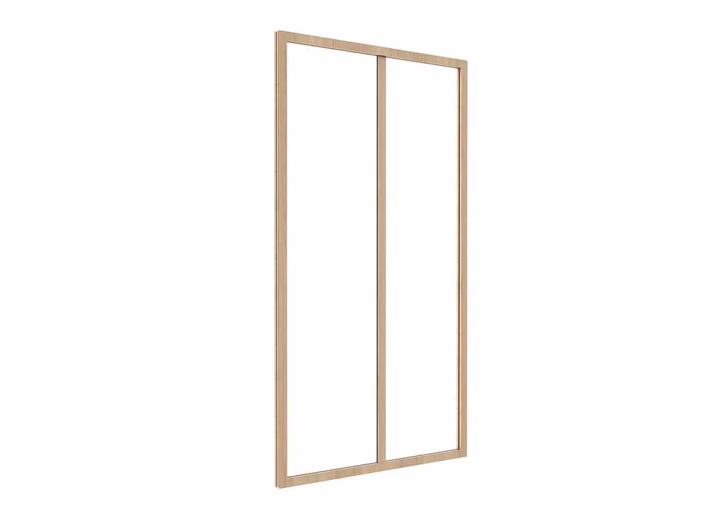 Vente-unique Industrial Aluminium and Glass Workshop Partition in Light Oak, W: 60 cm, H: 105 cm – 1