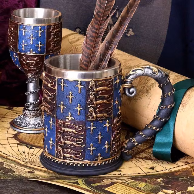Nemesis Now Medieval Edwardian Tankard Mug in Blue, Height: 14 cm