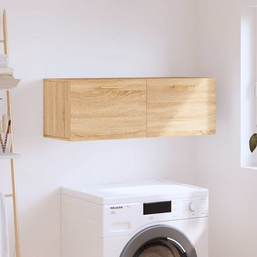 Berkfield Home Wall Mounted Sonoma Oak Cabinet in Brown, W/D/H: 100 x 36.5 x 35 cm – 2