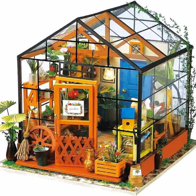 Syntego Cathy's Flower House 3D Wooden Puzzle in Beige and Multicolour