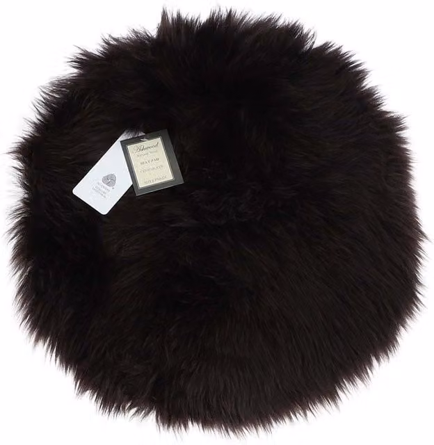 Fenland England Round Lambskin Sheepskin Seat Pad in Brown