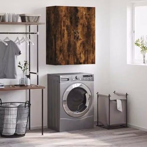 vidaXL Wall Mounted Cabinet in Smoked Oak, W/D/H: 69.5 x 34 x 90 cm – 2