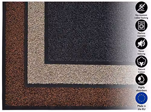 Allure Bath Fashions Dirt Trapper Door Mat, Beige, 100% Cotton, Non-Slip and Machine Washable, W/D/H: 60 x 40 x 7.11 cm – 3